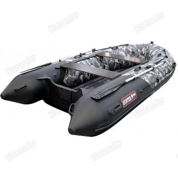 Надувная 4-х местная ПВХ лодка Hunter 350 ПРО (НДНД, камуфляж)