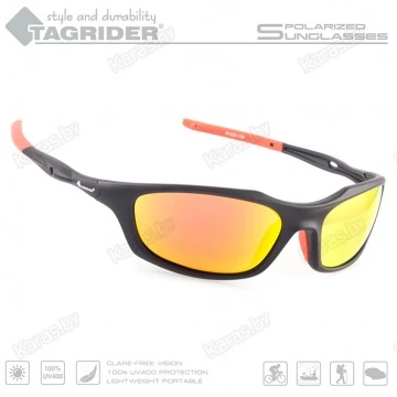 Очки поляризационные Tagrider N07-45 GOLD RED MIRROR в чехле