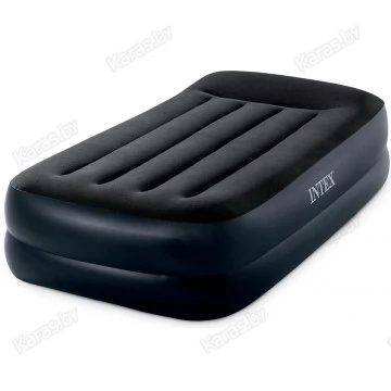 Надувная кровать Intex Pillow Rest 191 х 99 х 42 см c подголовником и встроенным насосом 220В (64122)
