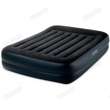 Надувная кровать Intex 64124 Pillow Rest c подголовником 152 х 203 х 42 (насос 220В)