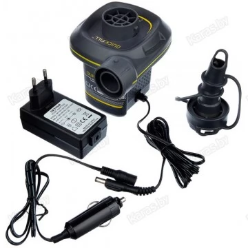 Насос электрический Intex Quick-Fill 66634, 12В/220В адаптер, 3 насадки в комплекте