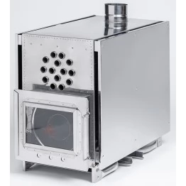 Печь-камин Инвент средняя со встроенным теплообменником 610х300х470 мм