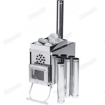 Печь-камин Инвент средняя со встроенным теплообменником 610х300х470 мм