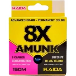 Леска плетёная Kaida Amunk 8x 150 м (желтая)