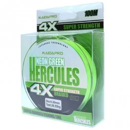 Леска плетёная Kaida Pro Hercules 4x 100 м (салатовая)
