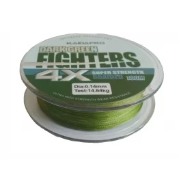 Леска плетёная Kaida Pro Fighters 4x 100 м (зеленая)