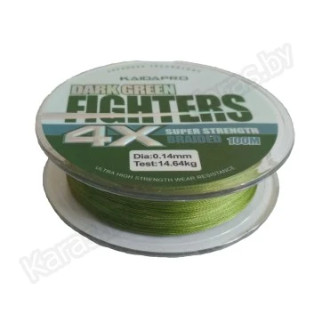 Леска плетёная Kaida Pro Fighters 4x 100 м (зеленая)