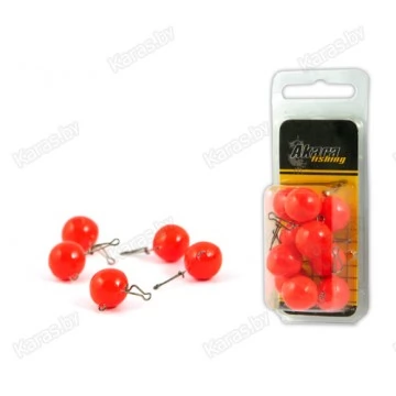 Груз чебурашка Akara "round red" 4-40г. с застёжкой (10 шт.)