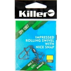 Вертлюг с застежкой Killer Rolling Swivel with Nice Snap
