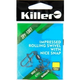 Вертлюг с застежкой Killer Rolling Swivel with Nice Snap