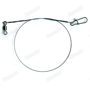 Титановый поводок Bison Titanium Leader с вертлюгом и застёжкой (1 шт.)