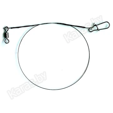 Титановый поводок Bison Titanium Leader с вертлюгом и застёжкой (1 шт.)