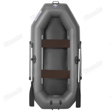 Надувная 1 местная ПВХ лодка Лоцман С-240 (без настила, серая)
