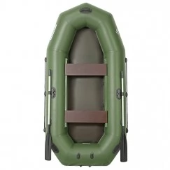 Надувная 2-ух местная ПВХ лодка Лоцман Профи С-240М (без настила, зеленая)