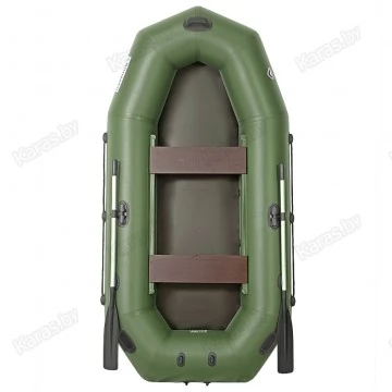 Надувная 2-ух местная ПВХ лодка Лоцман Профи С-240М (без настила, зеленая)