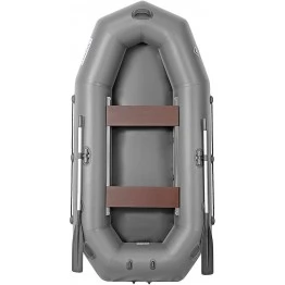 Надувная 2-ух местная ПВХ лодка Лоцман Профи С-240М (без настила, серая)