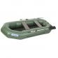 Надувная 2-ух местная ПВХ лодка Лоцман Профи С-240М ЖС (жесткая слань, зеленая)