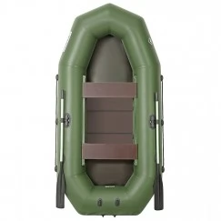 Надувная 2-ух местная ПВХ лодка Лоцман Профи С-240М ЖС (жесткая слань, зеленая)