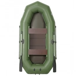 Надувная 2-ух местная ПВХ лодка Лоцман Профи С-240М ЖС (жесткая слань, зеленая)