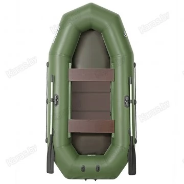 Надувная 2-ух местная ПВХ лодка Лоцман Профи С-240М ЖС (жесткая слань, зеленая)