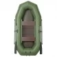 Надувная 2-ух местная ПВХ лодка Лоцман Профи С-240М ЖС (жесткая слань, зеленая)