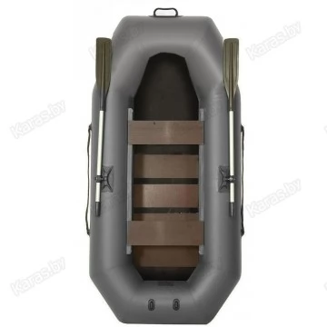 Надувная 2-местная ПВХ лодка Лоцман С-260 РС (реечный настил, серая)