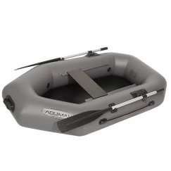 Надувная 1 местная ПВХ лодка Лоцман С-200 (без настила, серая) 