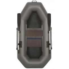 Надувная 1 местная ПВХ лодка Лоцман С-220 ЖС (жесткая слань, серая)