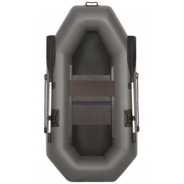 Надувная 1 местная ПВХ лодка Лоцман С-220 ЖС (жесткая слань, серая)