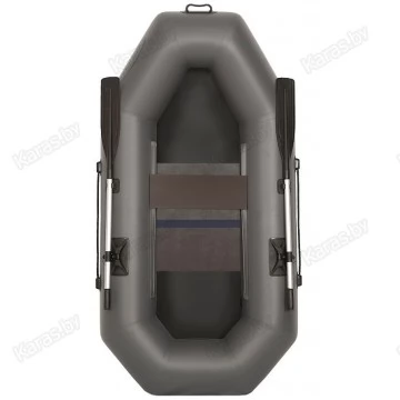 Надувная 1 местная ПВХ лодка Лоцман С-220 ЖС (жесткая слань, серая)