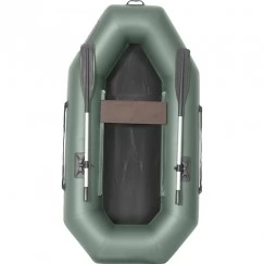 Надувная 1 местная ПВХ лодка Лоцман С-220 ЖС (жесткая слань, зеленая)