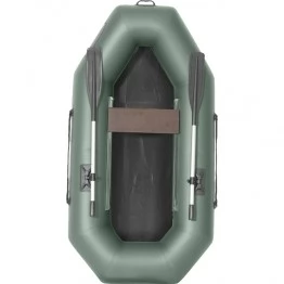Надувная 1 местная ПВХ лодка Лоцман С-220 ЖС (жесткая слань, зеленая)