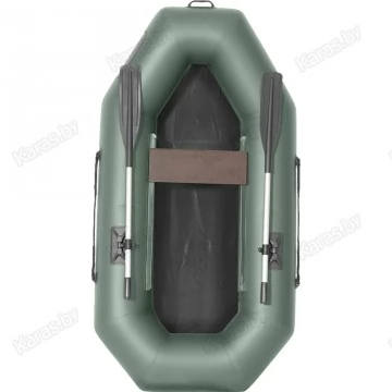 Надувная 1 местная ПВХ лодка Лоцман С-220 ЖС (жесткая слань, зеленая)
