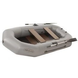 Надувная 2-ух местная ПВХ лодка Лоцман Профи С-240М РС (реечный настил, серая)