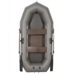 Надувная 2-ух местная ПВХ лодка Лоцман Профи С-240М РС (реечный настил, серая)