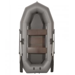 Надувная 2-ух местная ПВХ лодка Лоцман Профи С-240М РС (реечный настил, серая)