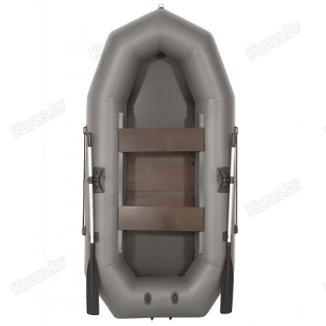 Надувная 2-ух местная ПВХ лодка Лоцман Профи С-240М РС (реечный настил, серая)