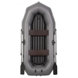 Надувная 2-ух местная ПВХ лодка Лоцман Профи С-240М ВНД (надувное дно, серая)