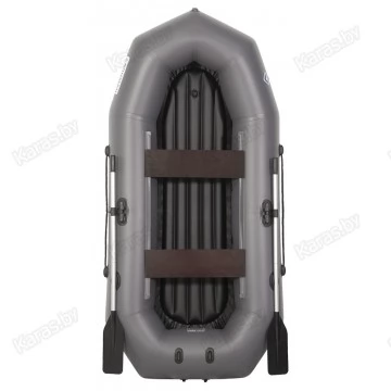 Надувная 2-ух местная ПВХ лодка Лоцман Профи С-240М ВНД (надувное дно, серая)