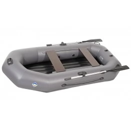 Надувная 2-ух местная ПВХ лодка Лоцман Профи С-240М ВНД (надувное дно, серая)
