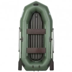 Надувная 2-ух местная ПВХ лодка Лоцман Профи С-240М ВНД (надувное дно, зеленая)