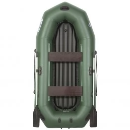 Надувная 2-ух местная ПВХ лодка Лоцман Профи С-240М ВНД (надувное дно, зеленая)