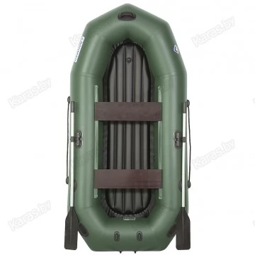 Надувная 2-ух местная ПВХ лодка Лоцман Профи С-240М ВНД (надувное дно, зеленая)