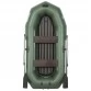 Надувная 2-ух местная ПВХ лодка Лоцман Профи С-240М ВНД (надувное дно, зеленая)