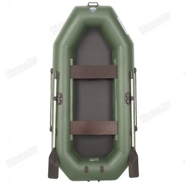 Надувная 1 местная ПВХ лодка Лоцман С-240 (без настила, зеленая)