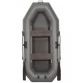 Надувная 2-ух местная ПВХ лодка Лоцман С-240 ЖС (жесткая слань, серая)