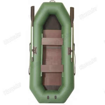 Надувная 2-ух местная ПВХ лодка Лоцман С-240 ЖС (жесткая слань, зеленая)
