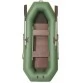 Надувная 2-ух местная ПВХ лодка Лоцман С-240 ЖС (жесткая слань, зеленая)