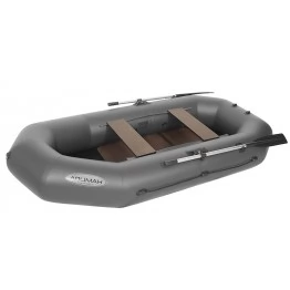 Надувная 2-ух местная ПВХ лодка Лоцман Профи С-300М (без слани, серая)