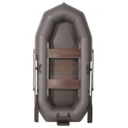 Надувная 2-ух местная ПВХ лодка Лоцман Профи С-240М ПРС (реечный настил, серая)